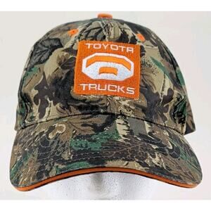 Toyota Trucks Hat Cap Strap Back Adjustable Camo Camouflage Orange Logo Tundra